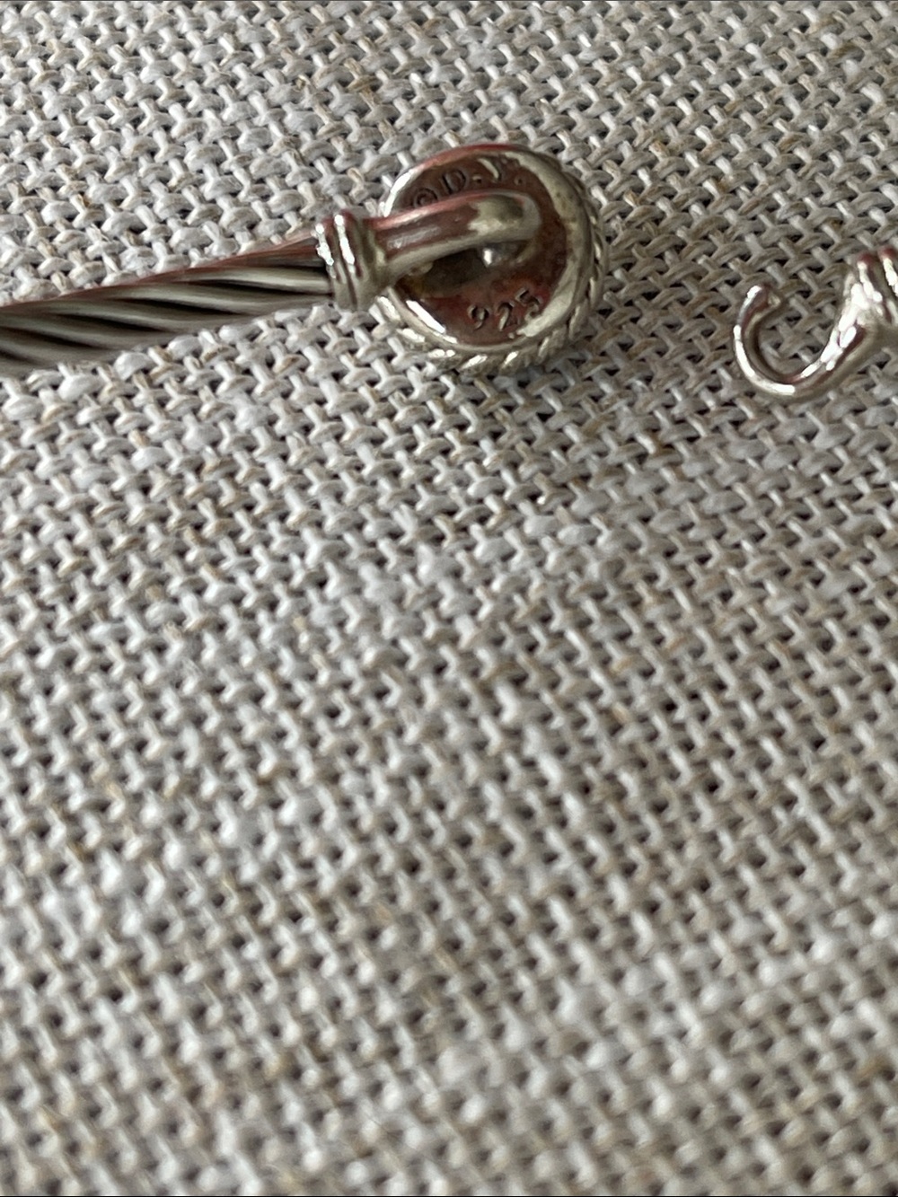 David Yurman Silver Cable Petite Chatelaine Bracelet with Black Onyx Accent - Picture 5 of 10